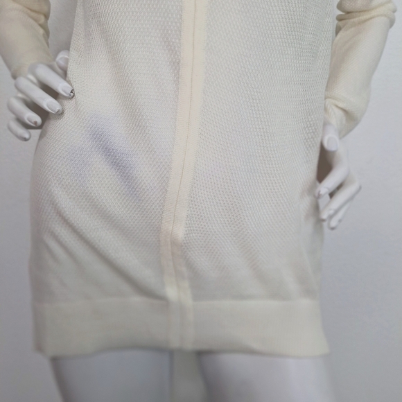 Poof Apparel NEW Cream Coquette Feminine Criss Cross Strappy Tunic Sweater Sz. M - Picture 5 of 12